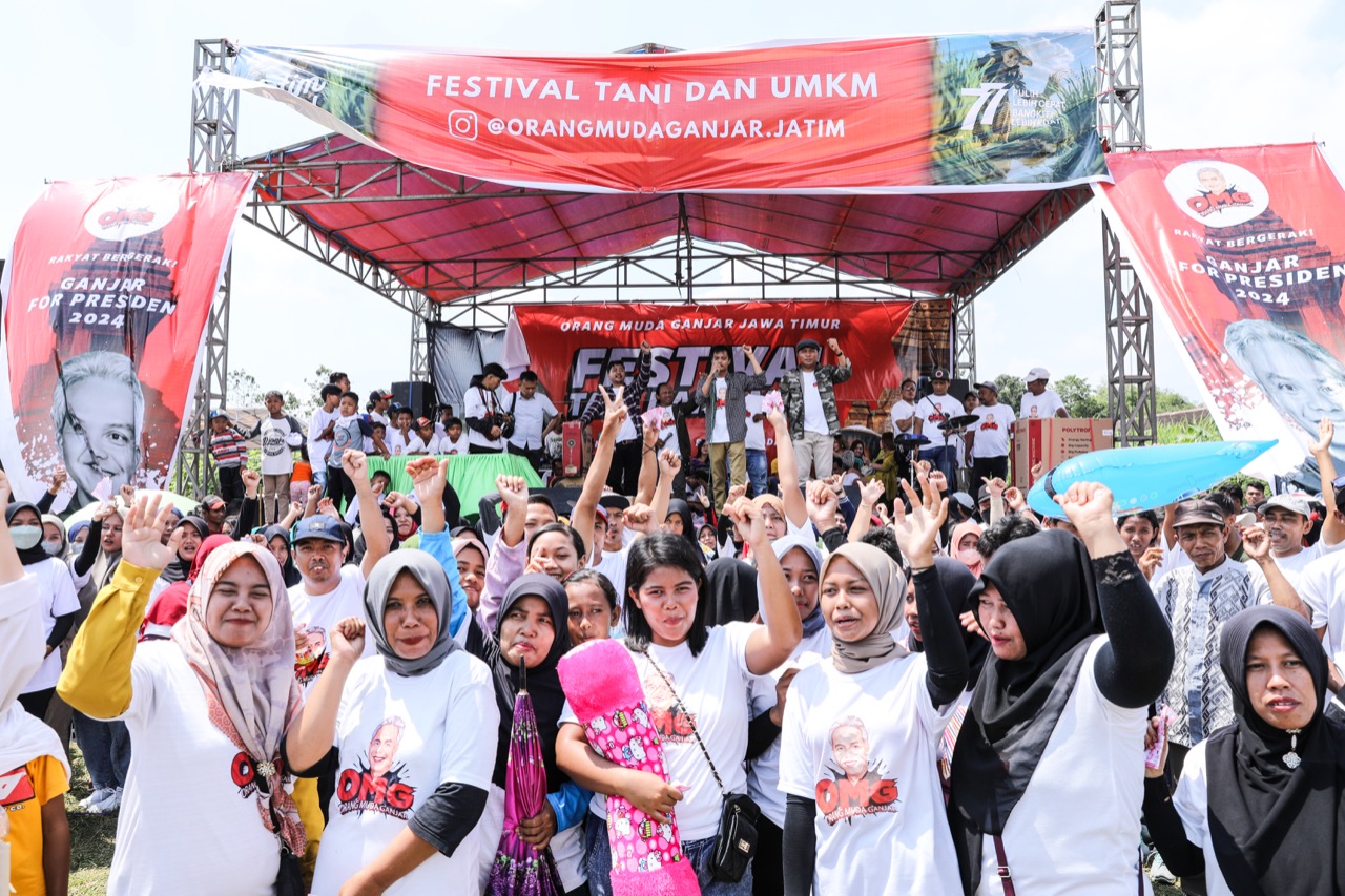 Festival Tani dan UMKM di Lapangan Desa Karangjeruk, Kecamatan Jatirejo, Kabupaten Mojokerto, Jawa Timur, Minggu (14/8/22).