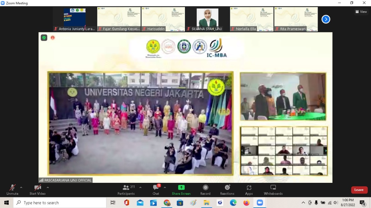 Konferensi IC-MBA 2022 yang digelar secara hibirda oleh Pascasarjana UNJ