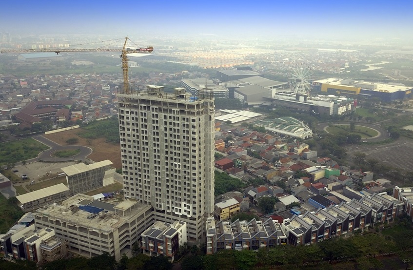 Apartemen Cleon Park, salah satu proyek Modernland Realty yang tengah dibangun.