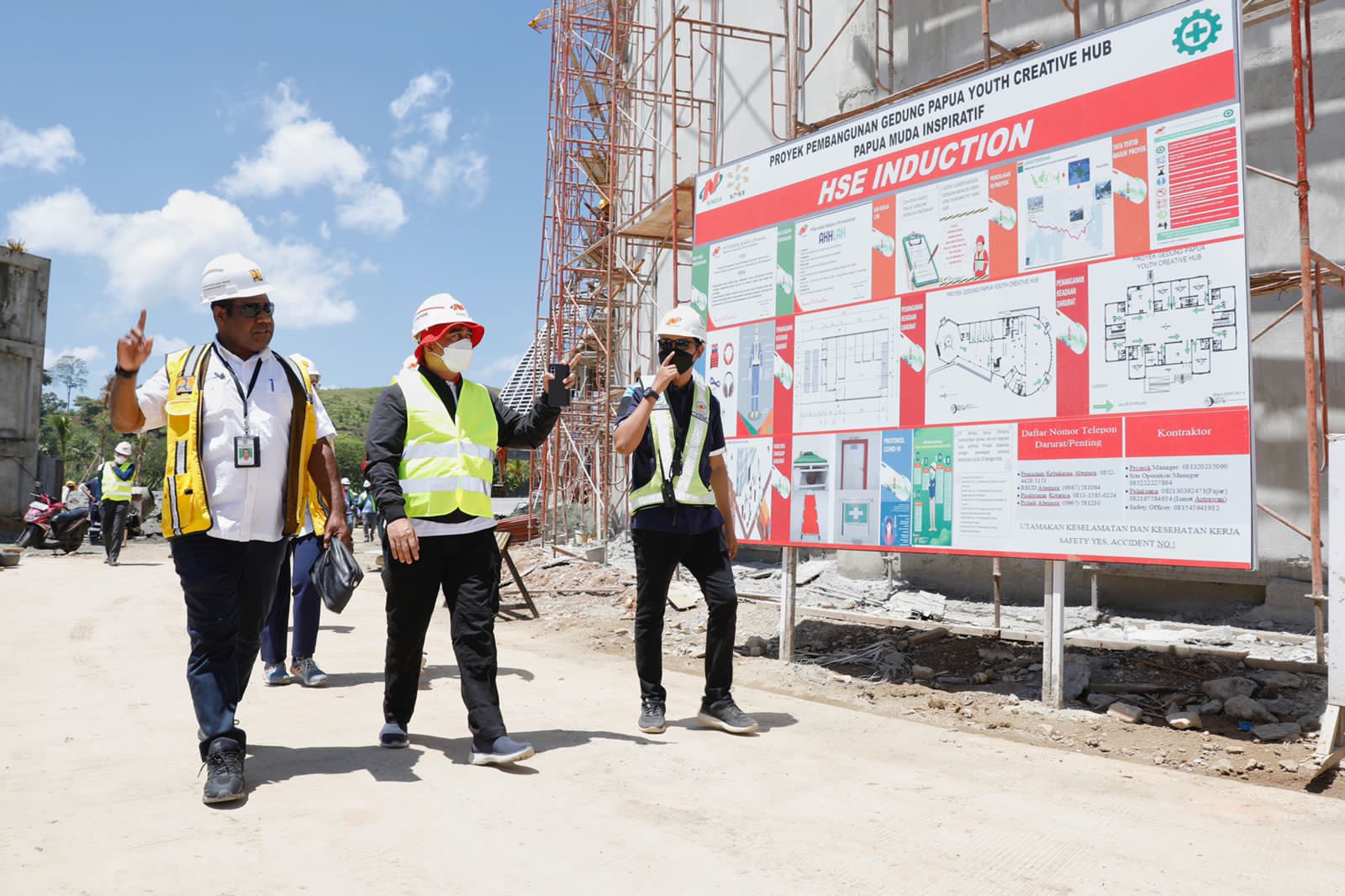 Pembangunan gedung PYCH yang diinisiasi oleh Papua Muda Inspiratif (PMI) sendiri telah mencapai 73 persen.