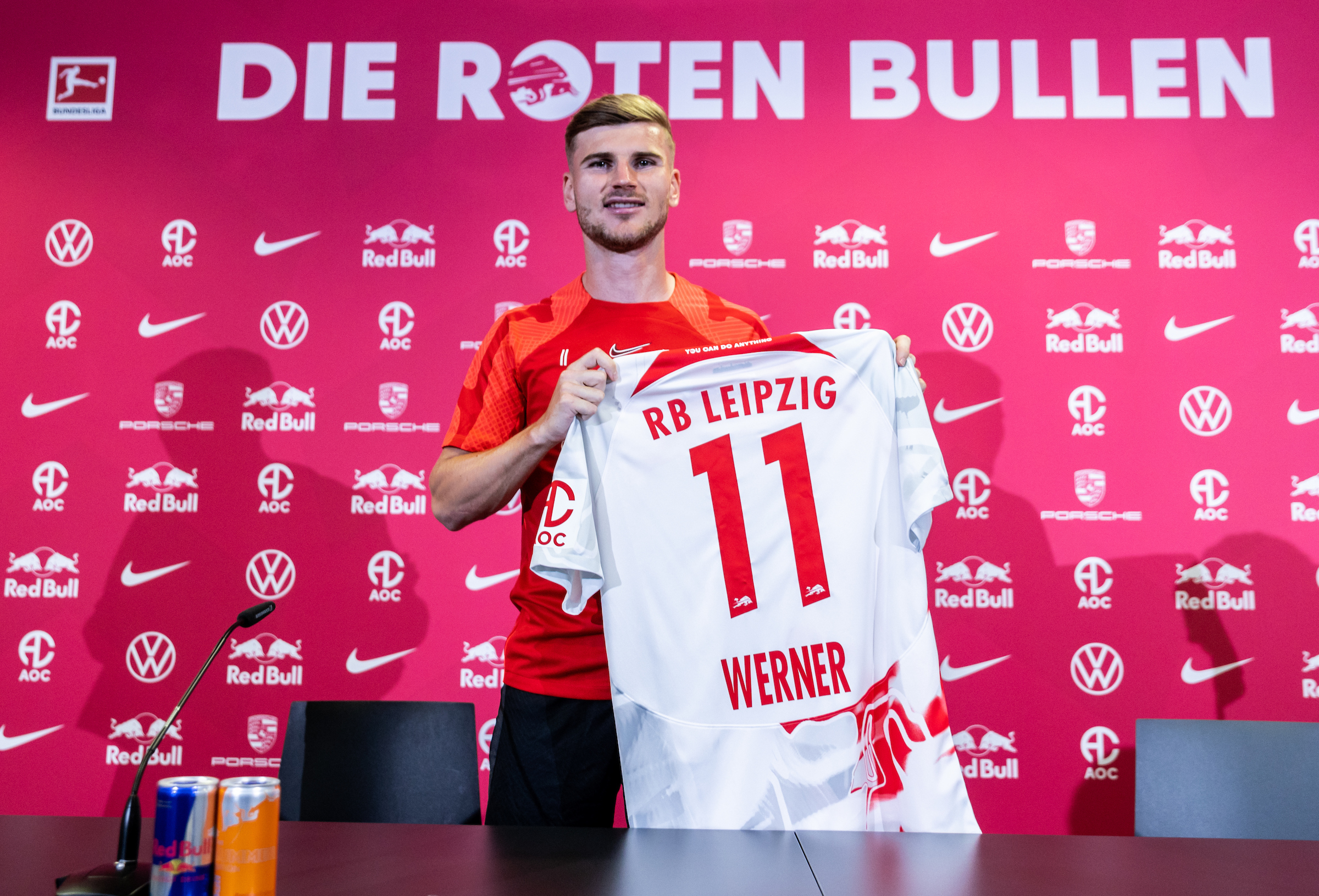 Timo Werner dalam konferensi pers pertamanya sebagai pemain RB Leipzig