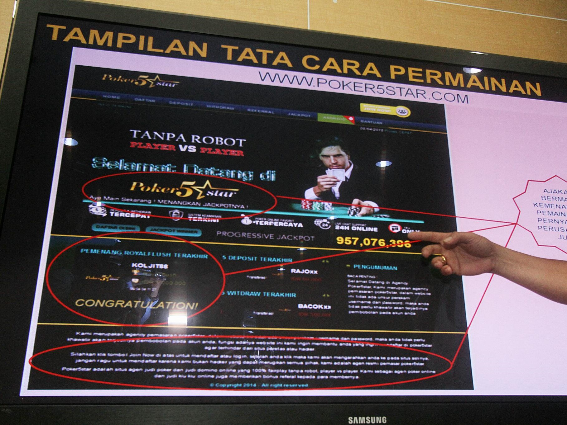 Ilustrasi judi daring