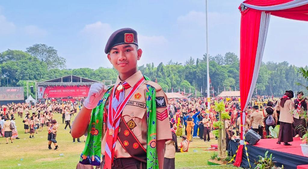  Andi Salman Najafy, Ketua OSIS SMPN 115 Jakarta terpilih menjadi Pemimpin Upacara kemerdekaan pada 17 Agustus 2022