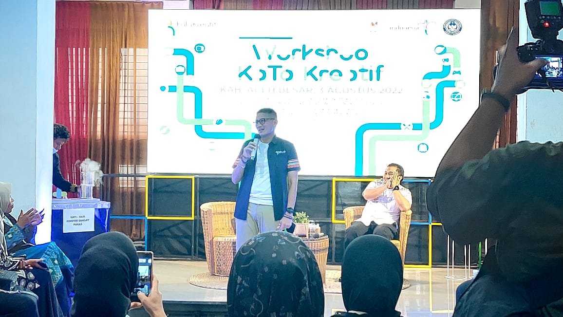 Menparekraf Sandiaga Uno menjadi pembicara di Workshop KaTa Kreatif Indonesia 2022 di Aceh Besar, Aceh.