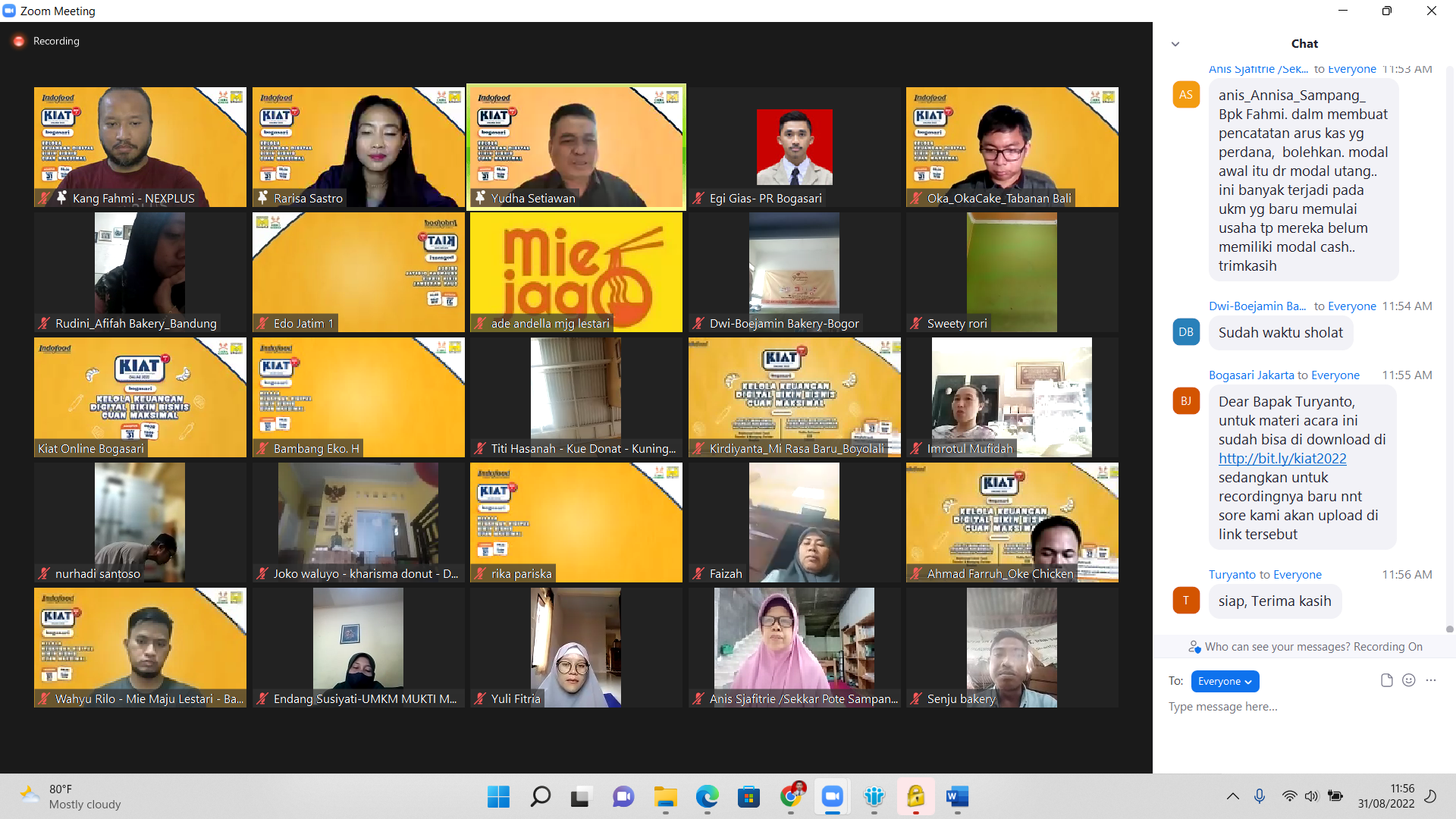 Bogasari menggelar Kunci Informasi dan Terknologi (KIAT) tahun 2022 dengan tema Kelola Keuangan Digital Bikin Bisnis Cuan Maksimal. 