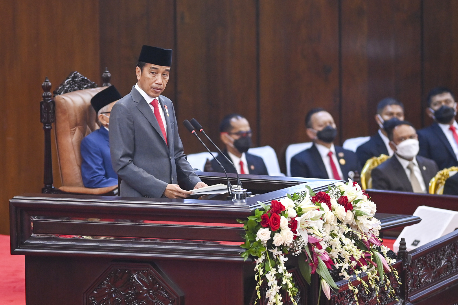 Presiden Jokowi menyampaikan pidato pengantar RUU APBN 2023 beserta Nota Keuangan.
