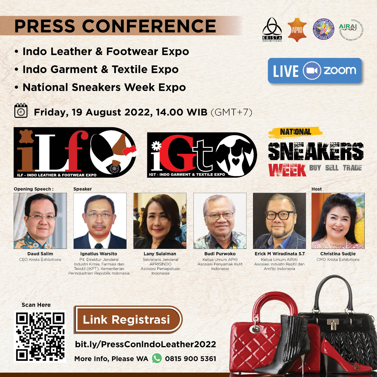 Sejumlah pembicara yang akan hadir dalam seminar yang digelar Krista Exhibition