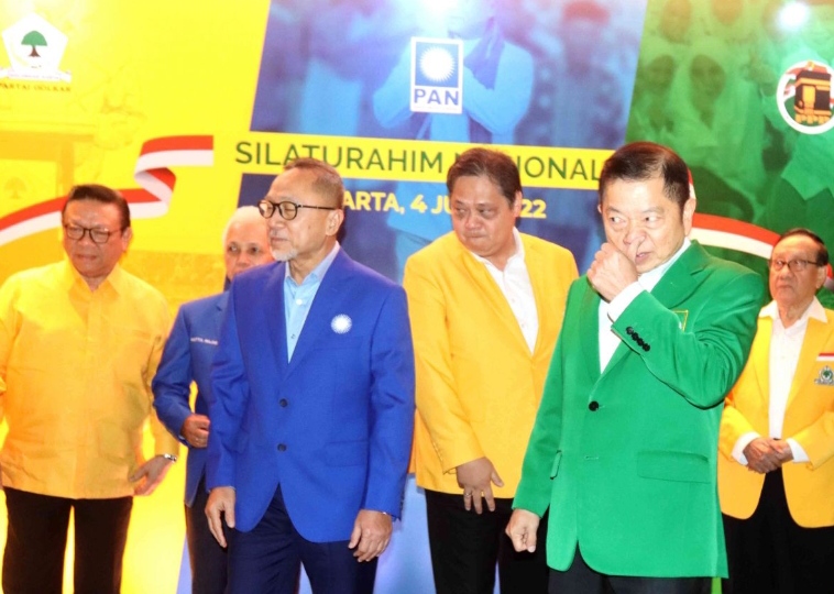 Tiga ketua umum partai politik dari Koalisi Indonesia Bersatu. 