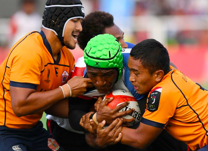 Ilustrasi - Suasana pertandingan rugby.