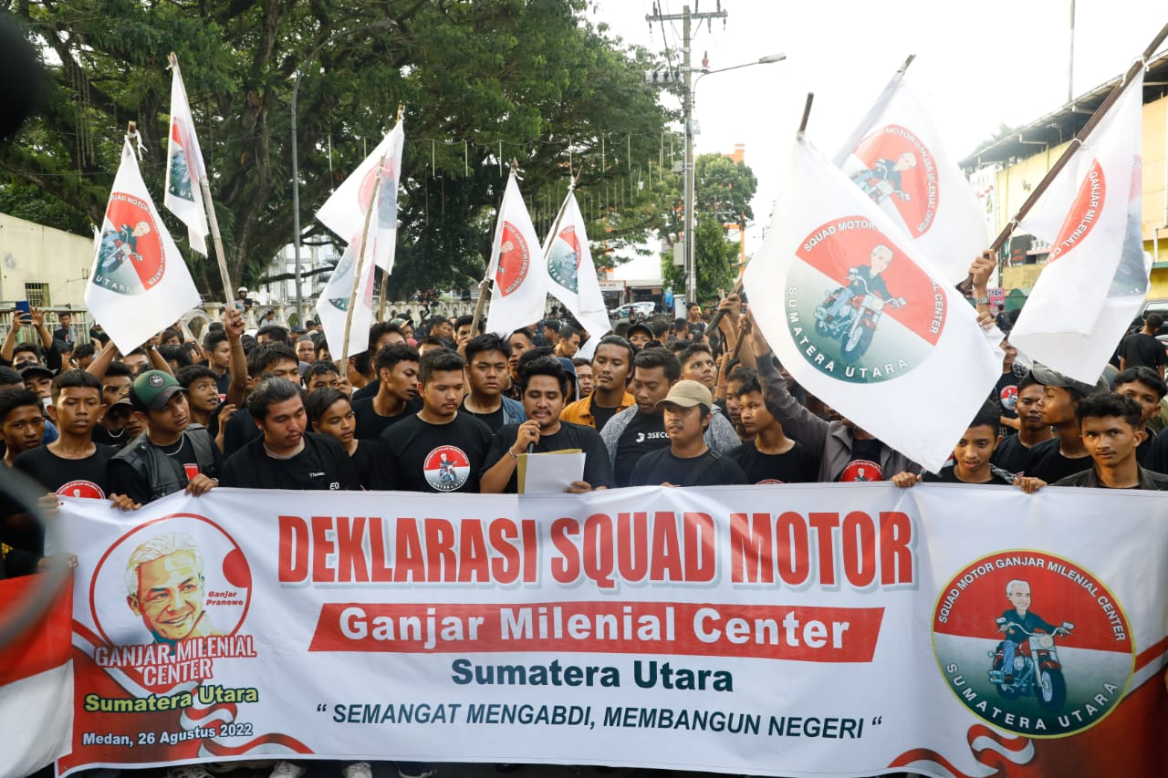 Sukarelawan Pendukung Ganjar di Sumut Gemakan Dukungan Lewat Konvoi Bentor