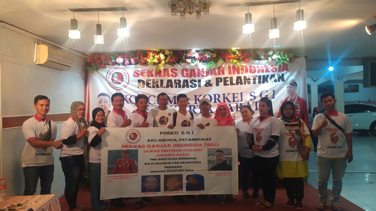 Pelantikan Pengurus Seknas Ganjar Indonesia (SGI) Cabang Kecamatan Grogol Petamburan, Jakarta Barat.