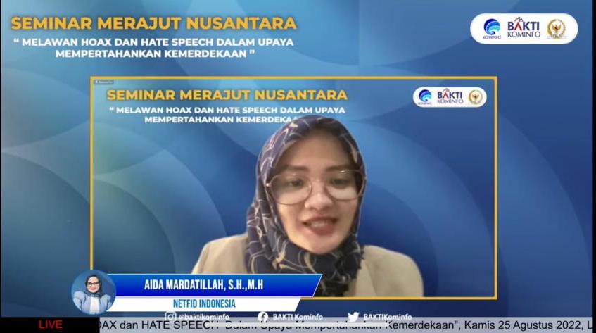 Aida Mardatillah, S.H.,M.H, perwakilan Netfid Indonesia