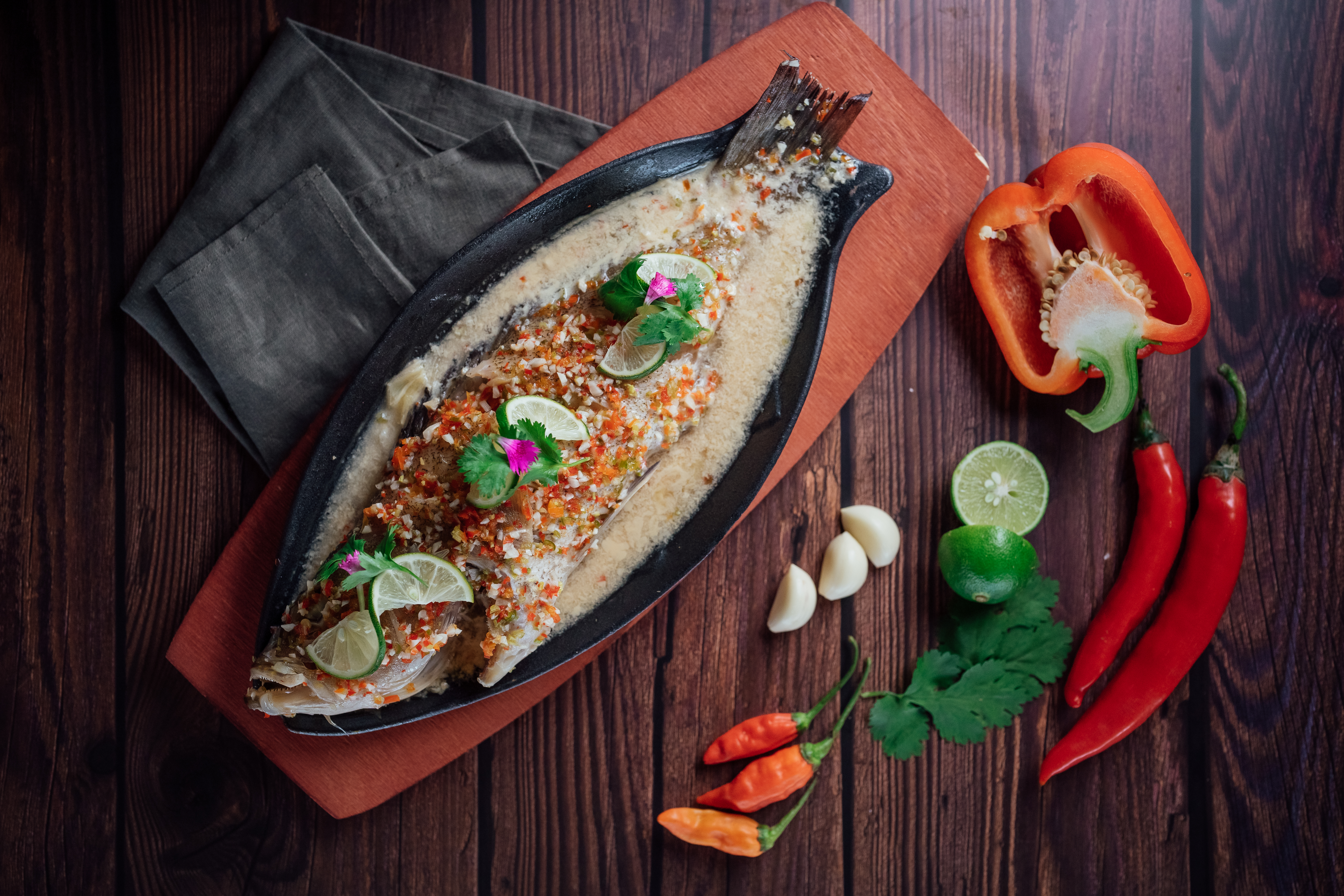 Sajian makanan di Sans Thai Ubud