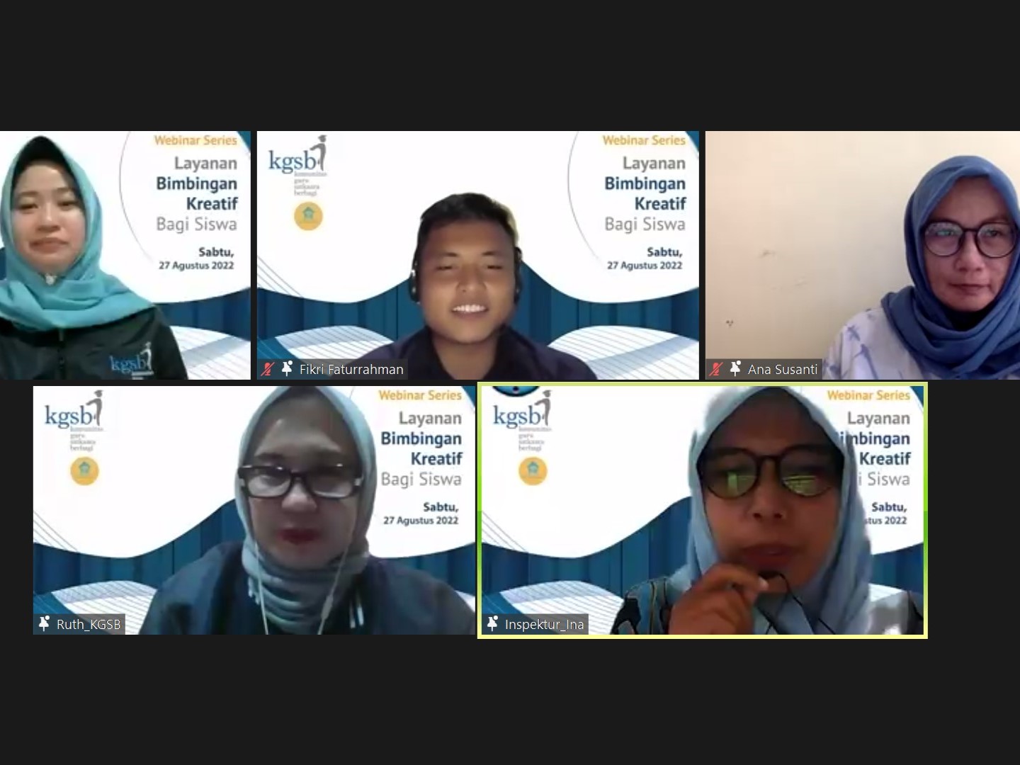 Webinar Layanan Bimbingan Konseling Kreatif Bagi Siswa pada Sabtu (27/8).