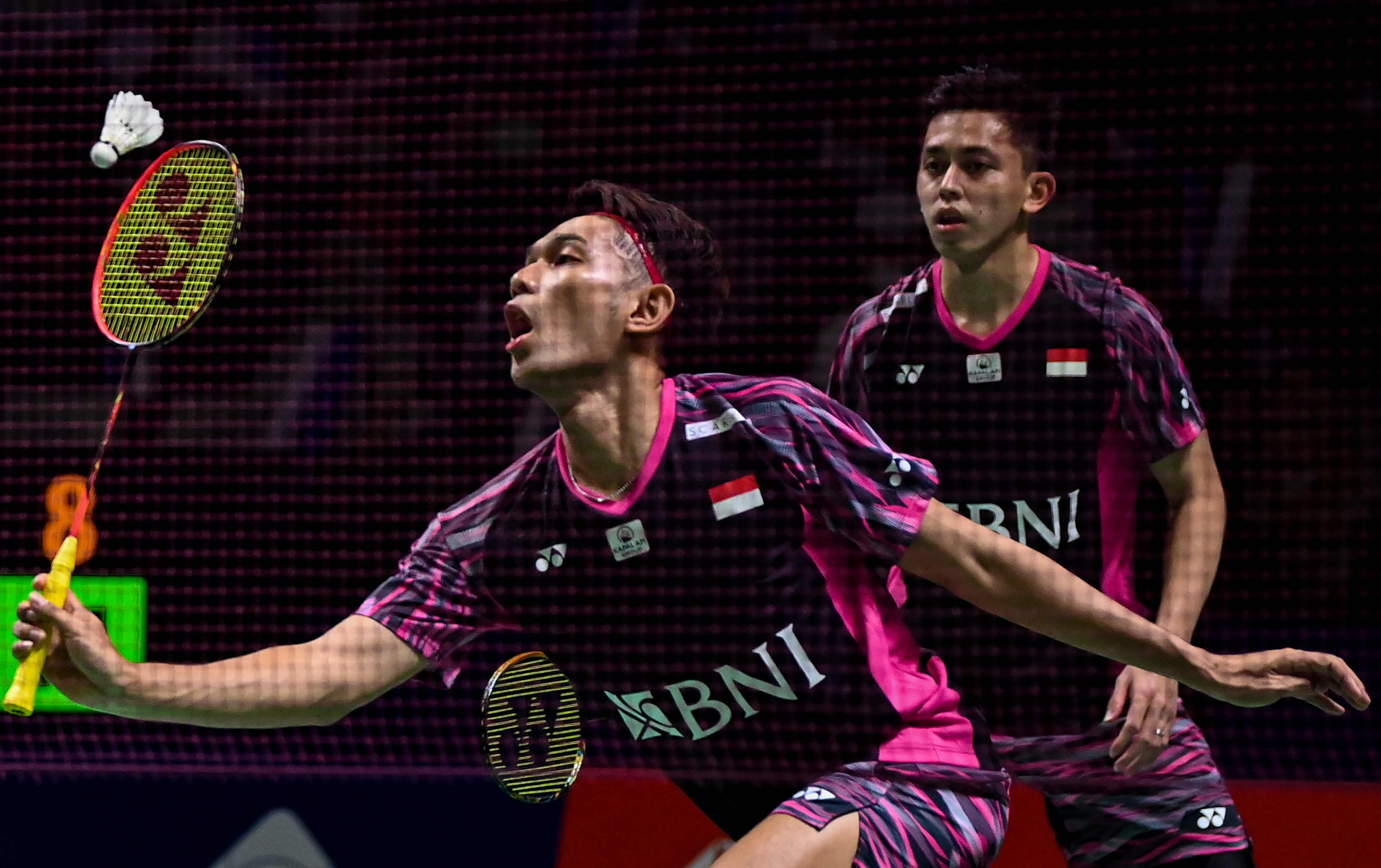 Pebulu tangkis ganda putra Indonesia Fajar Alfian/Muhammad Rian saat berlaga.