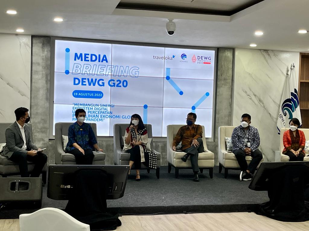 Diskusi Media Industry Task Force Digital Economy Working Group G20 Indonesia 2022 di Jakarta, Jumat (19/8).