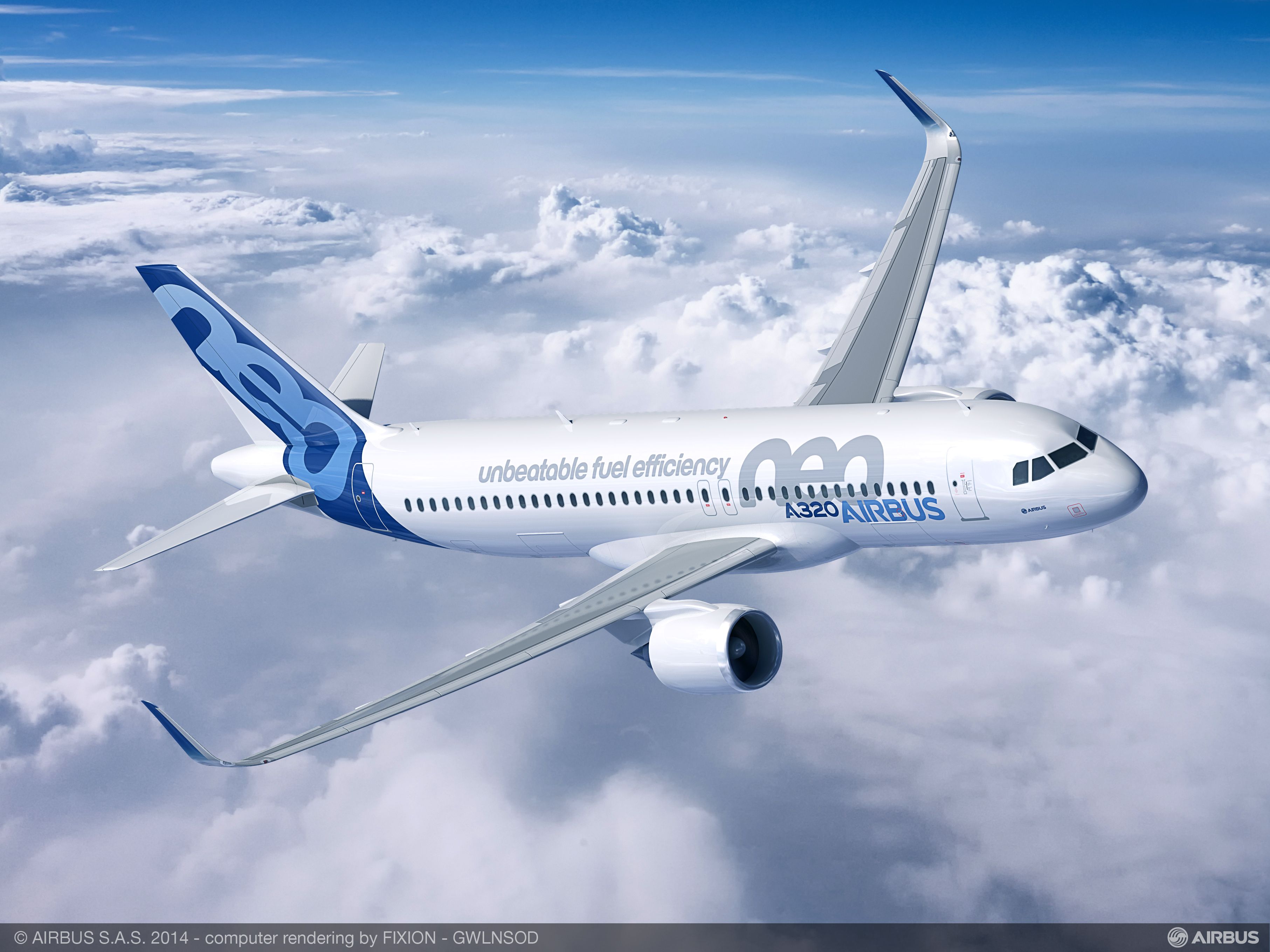 Ilustrasi pesawat Airbus A320neo