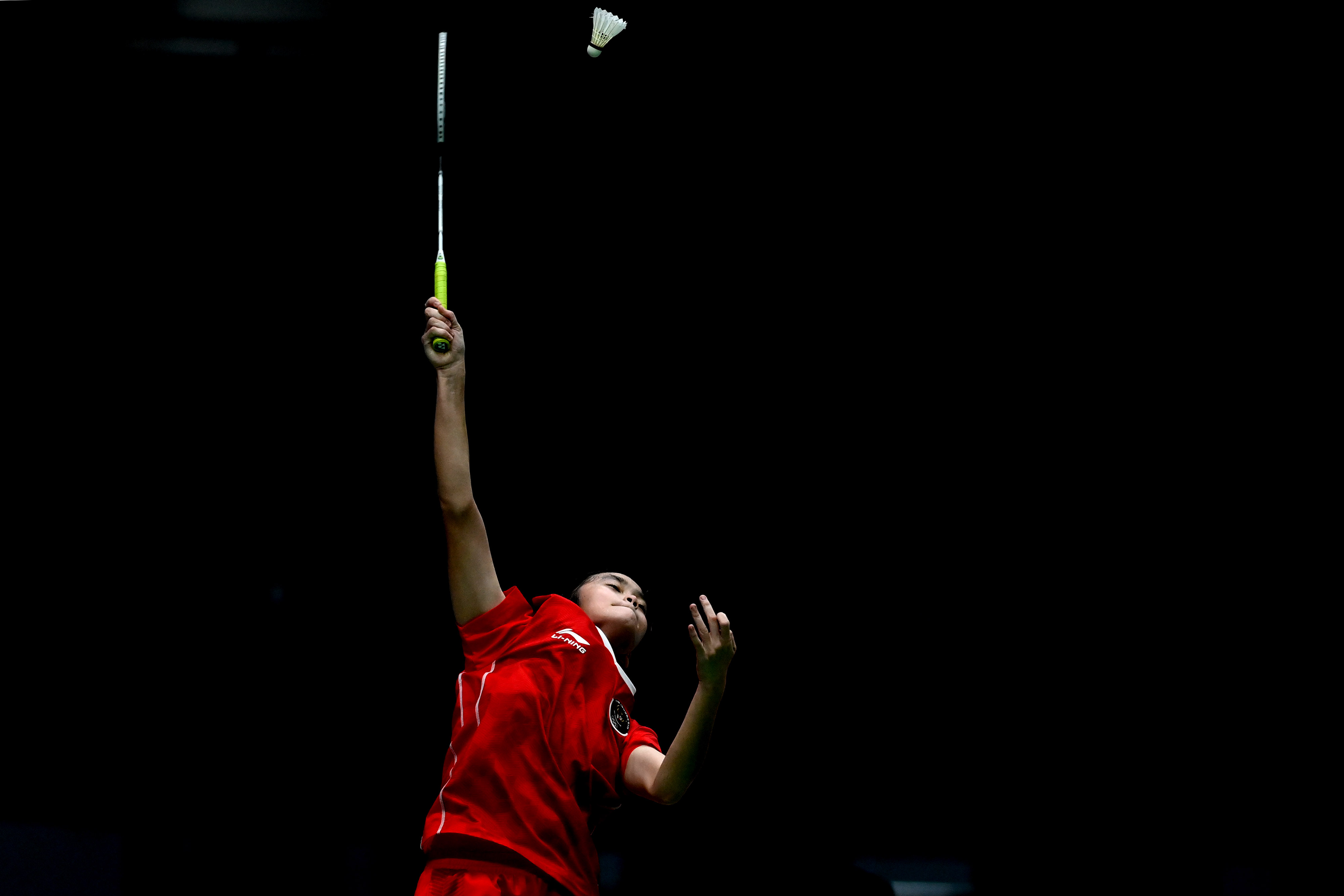 Potret atlet bulu tangkis saat berlaga.