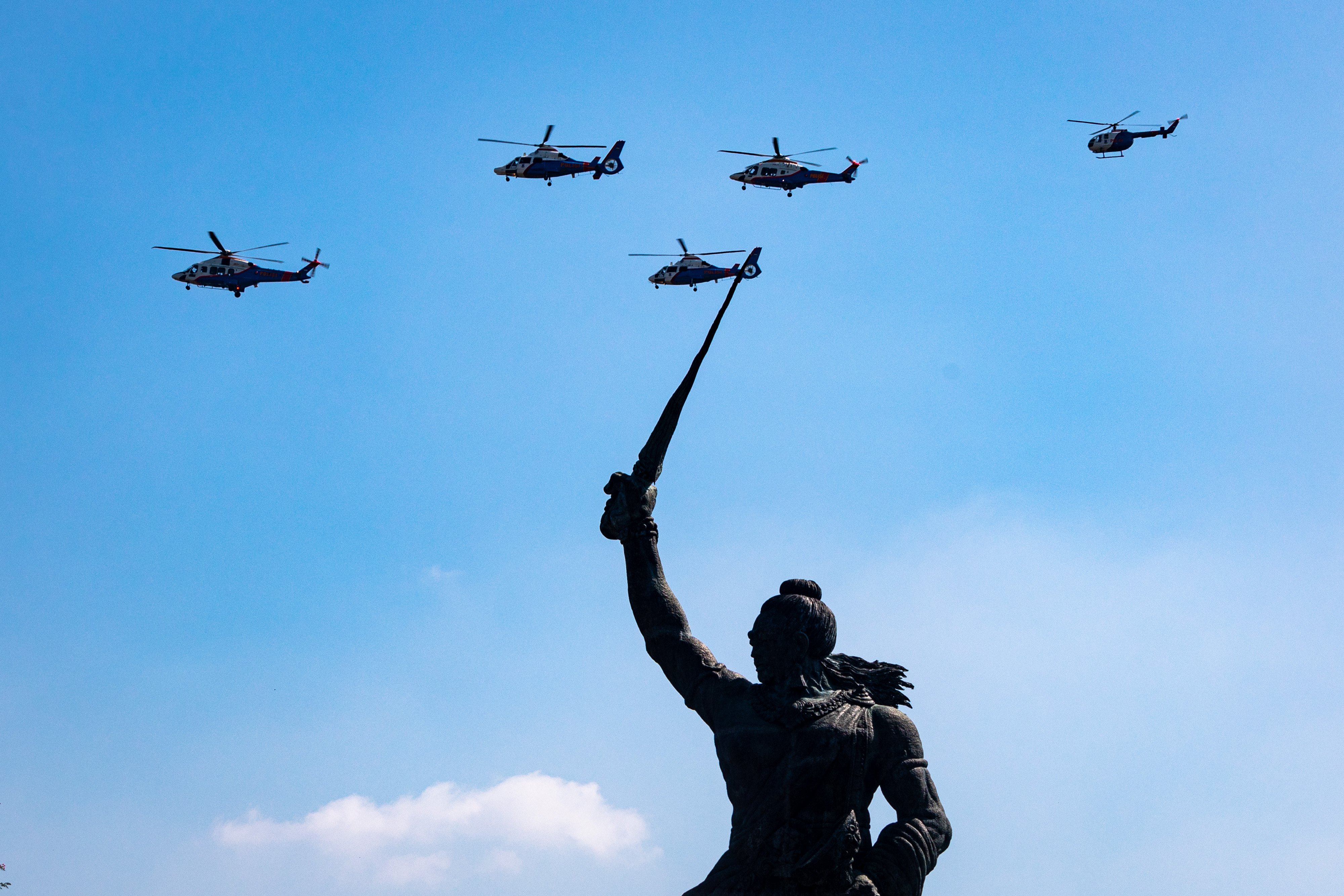 Ilustrasi: Patung Mahapatih Kerajaan Majapahit Gajahmada yang merupakan simbol cikal bakal pemimpin pasukan Bhayangkara. 