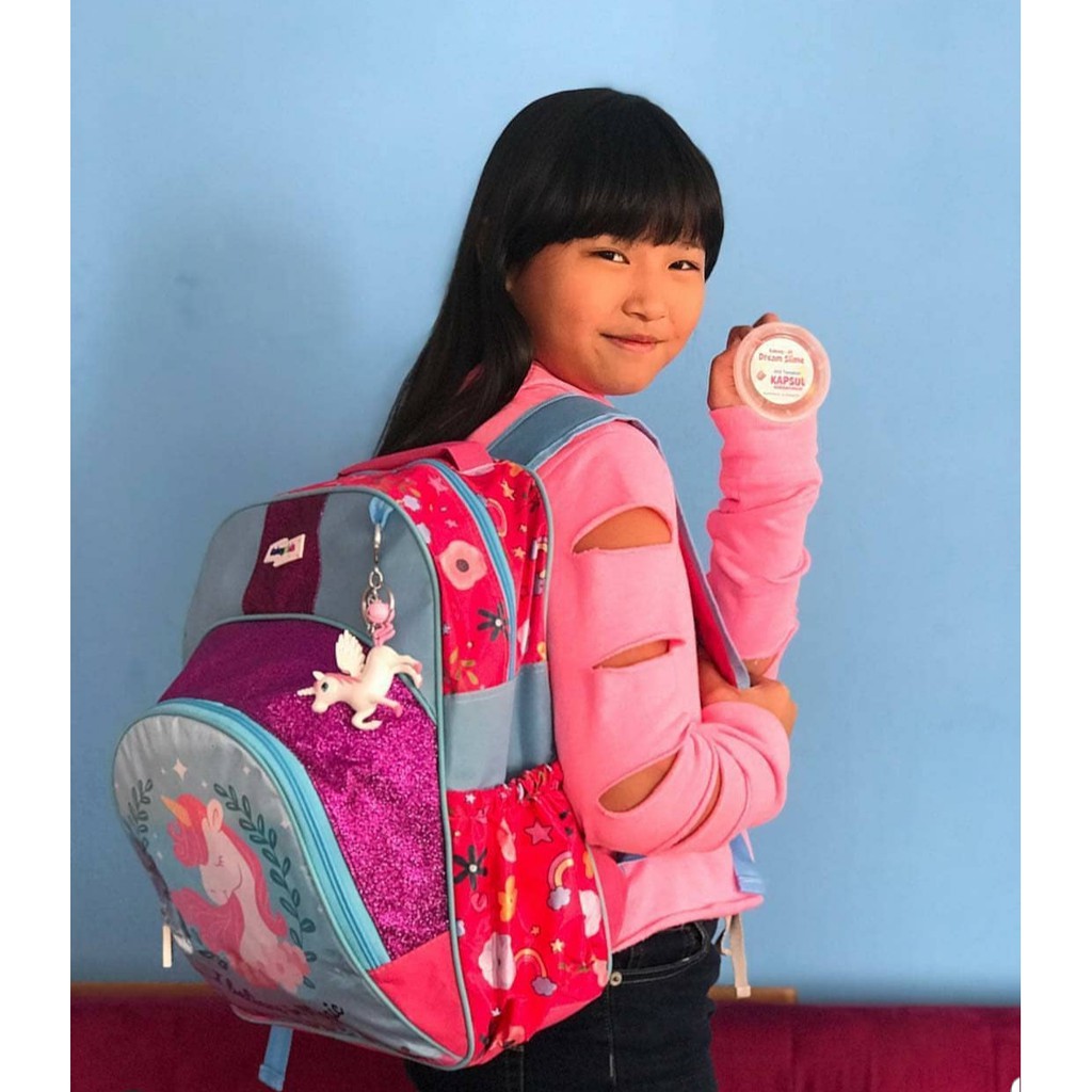 Gabag Unicorn Blink Pink 2 in 1 Kids Backpack.