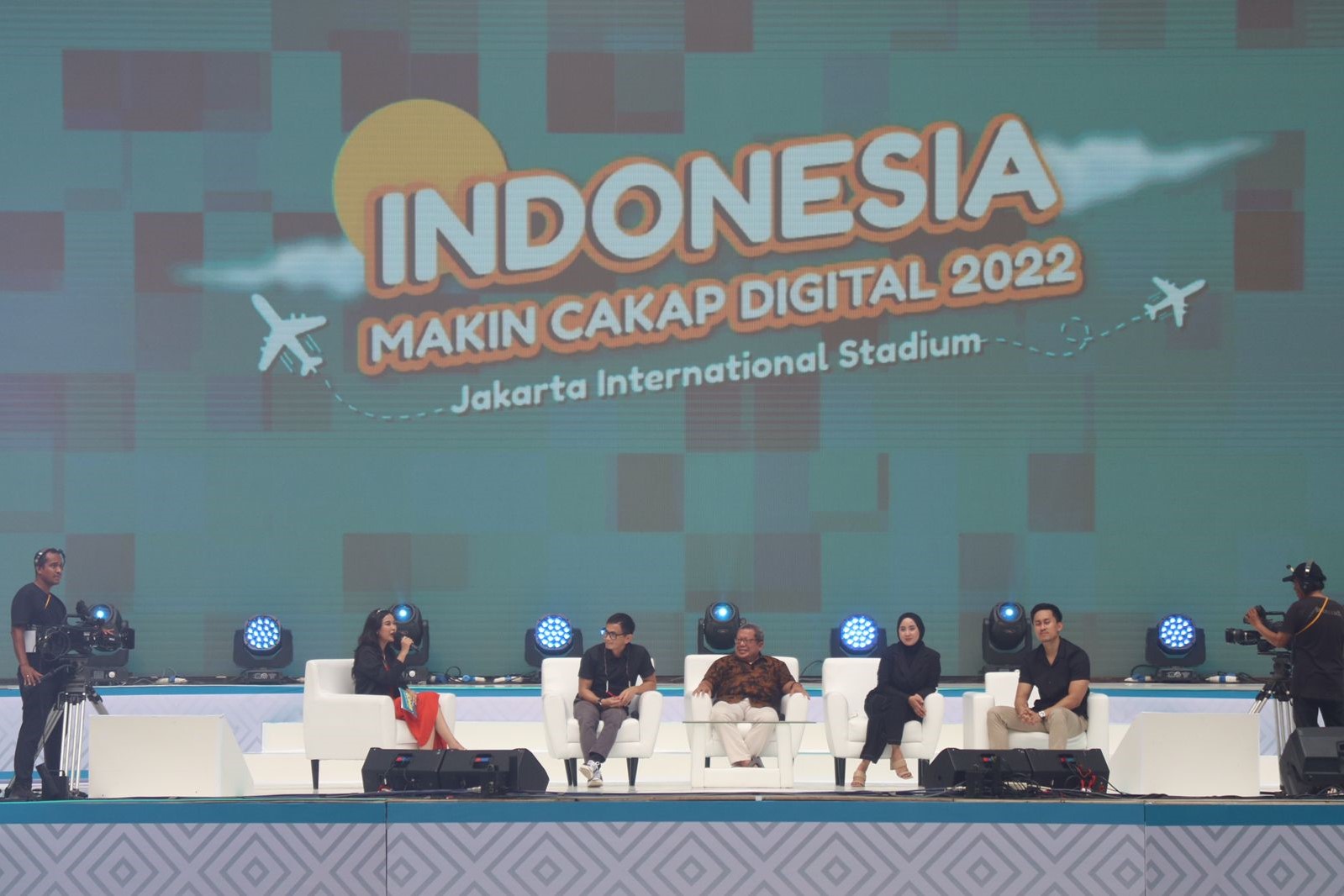 Talkshow Indonesia Makin Cakap Digital (IMCD) 2022 di Jakarta International Stadium (JIS) pada Sabtu (27/8).