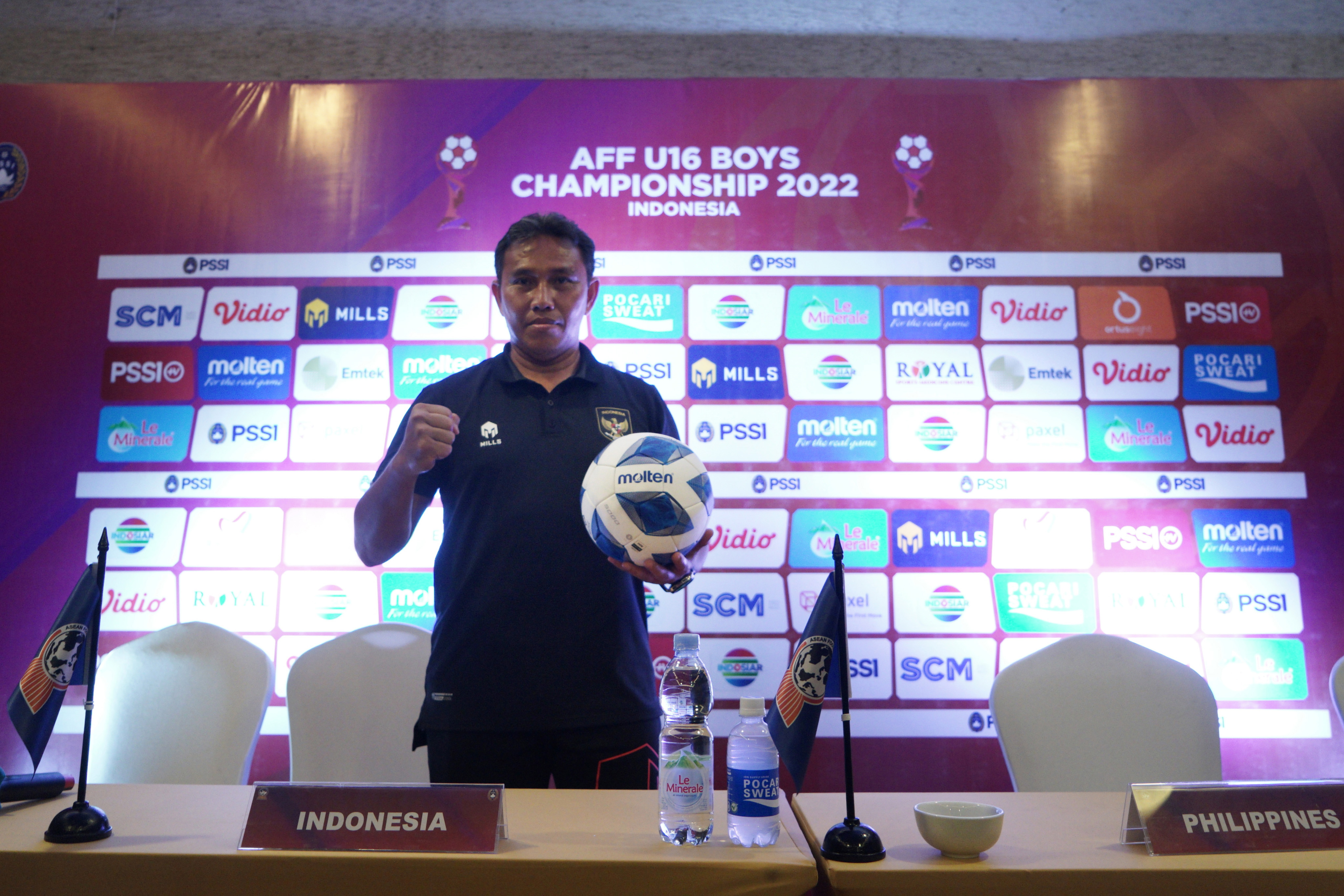 Pelatih timnas Indonesia U-16 Bima Sakti