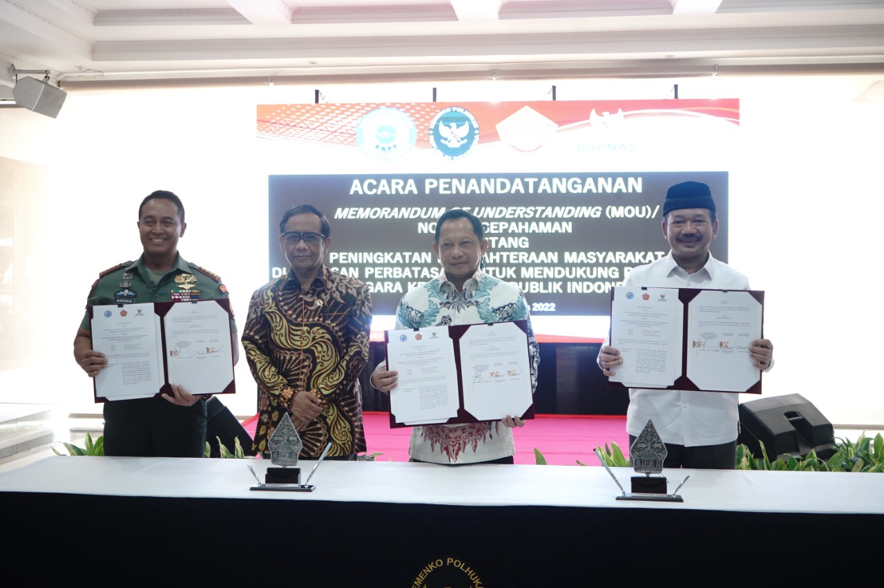 MoU antara BNPP,TNI dan Baznas untuk tingkatkan kesejahteraan masyarakat di kawasan perbatasan.
