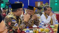 Ketua ICMI Arif Satria bersama Deputi I BNPT Mayjen Nisan Setiadi dan Direktur Pencegahan BNPT Brigjen Ahmad Nurwakhid di Lampung.