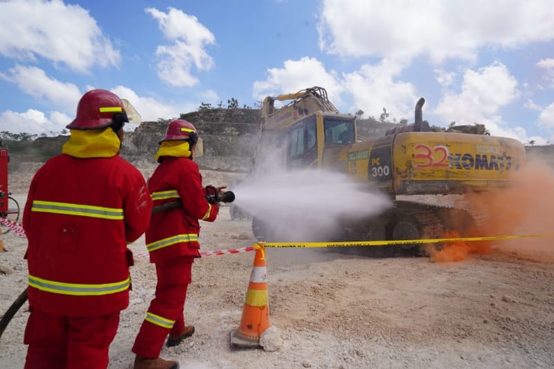 PT.Semen Gresik (PTSG) kembali menggelar simulasi tanggap darurat di area operasional perusahaan, Kamis (23/9/2022)