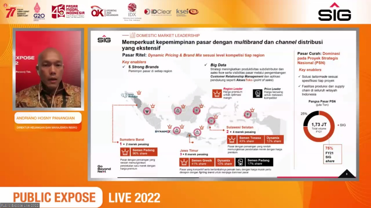 Tangkapan layar public expose SIG secara daring