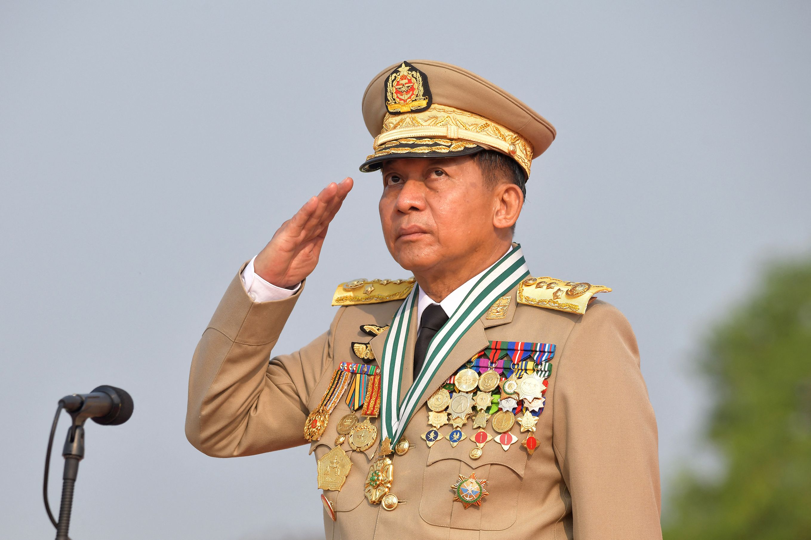 Pemimpin junta militer Myanmar Jenderal Min Aung Hlaing.