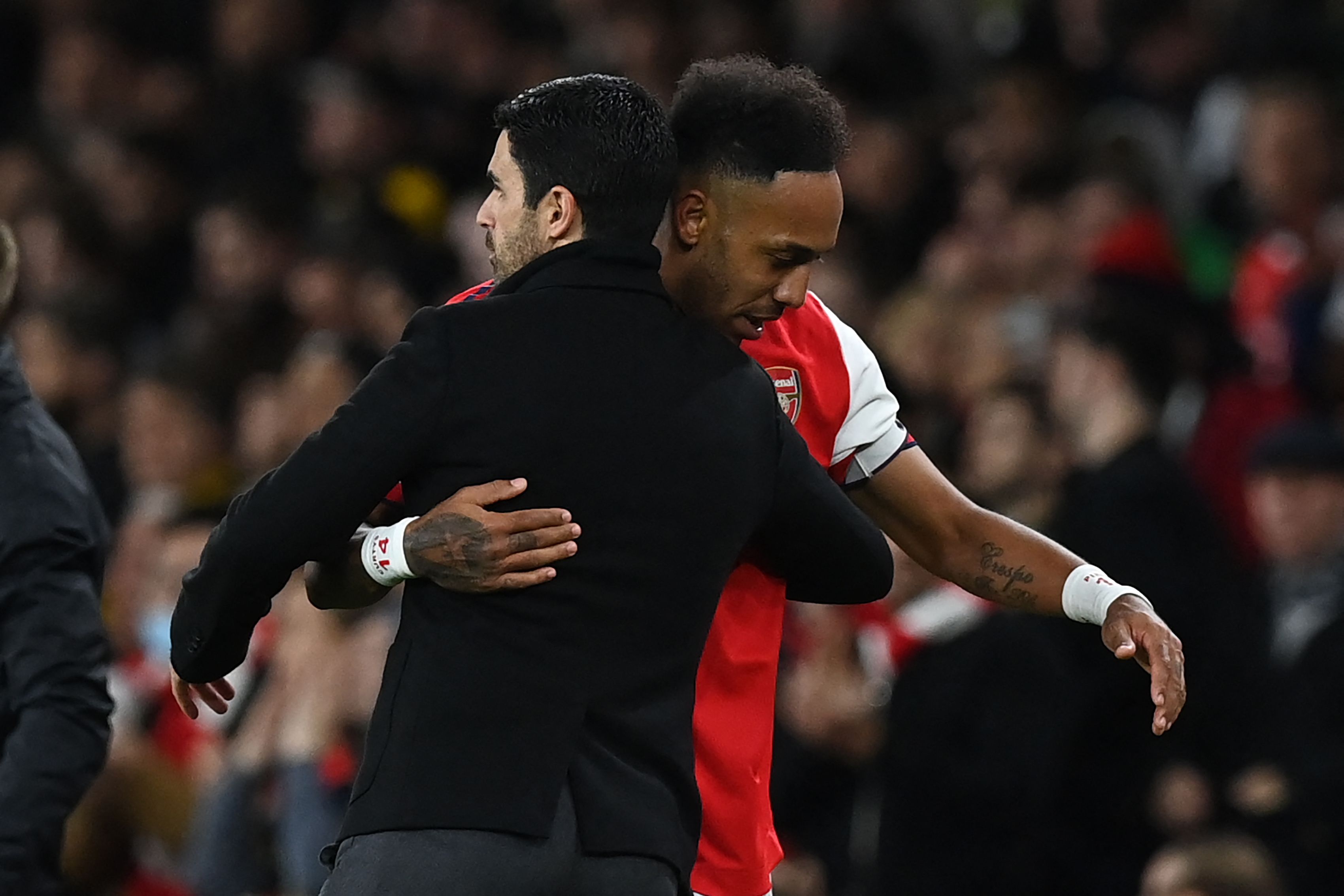 Mikel Arteta dan Pierre-Emerick Aubameyang