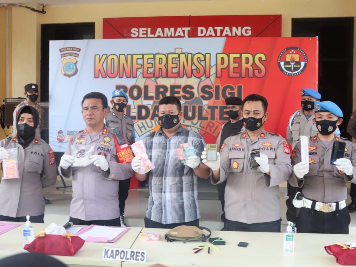 Polres Sigi menggelar konferensi pers, Jumat (9/9). 
