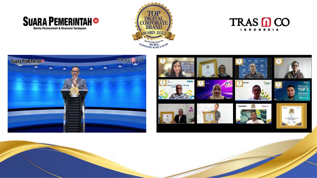 11 Perusahaan Pemerintah Raih Top Digital Corporate Brand Award 2022