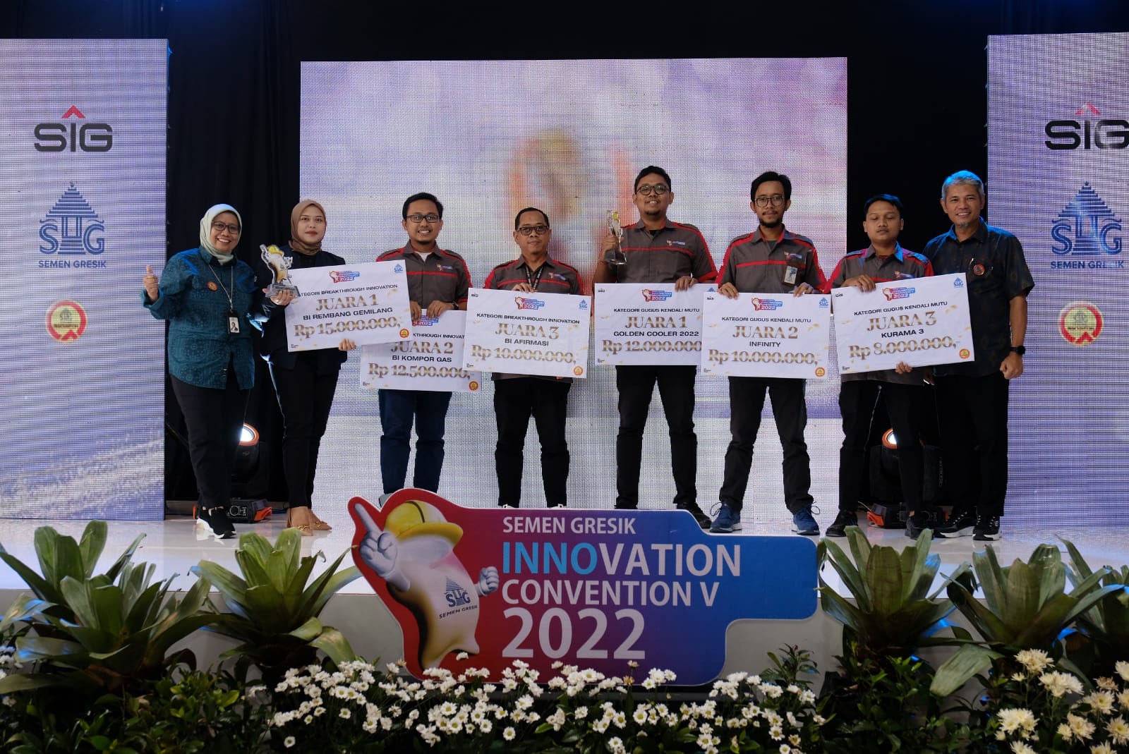 Para penerima penghargaan Semen Gresik Innovation Convention (SGIC) V-2022