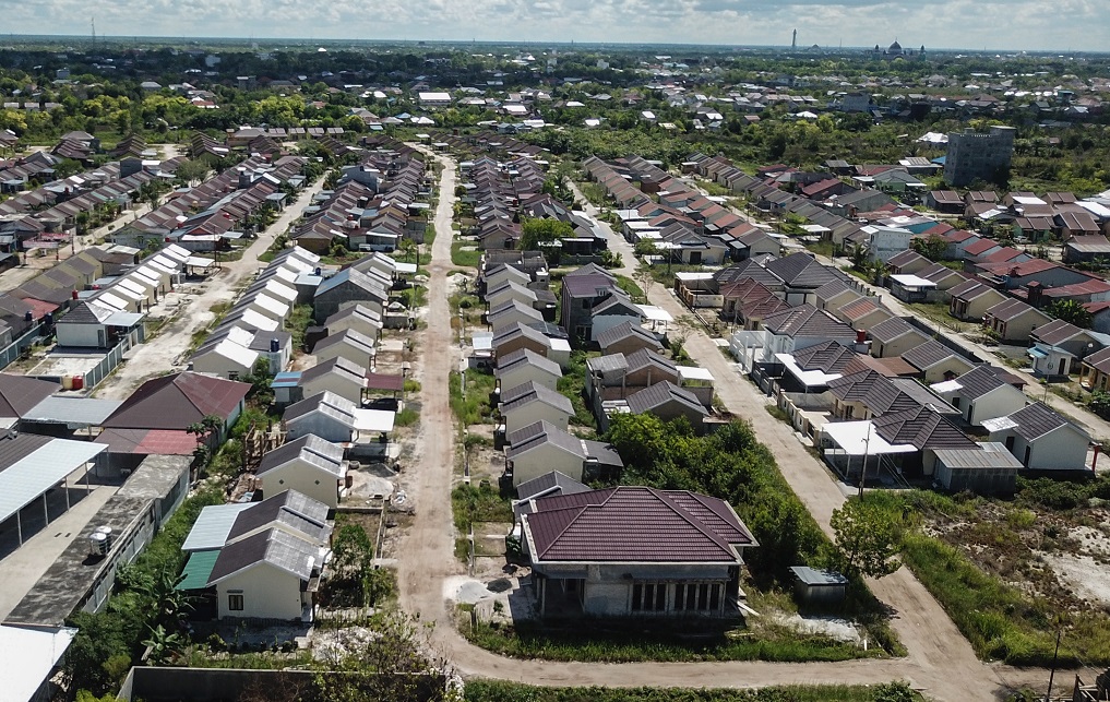 Foto udara perumahan bersubsidi di Palangka Raya, Kalimantan Tengah, Rabu (3/8).