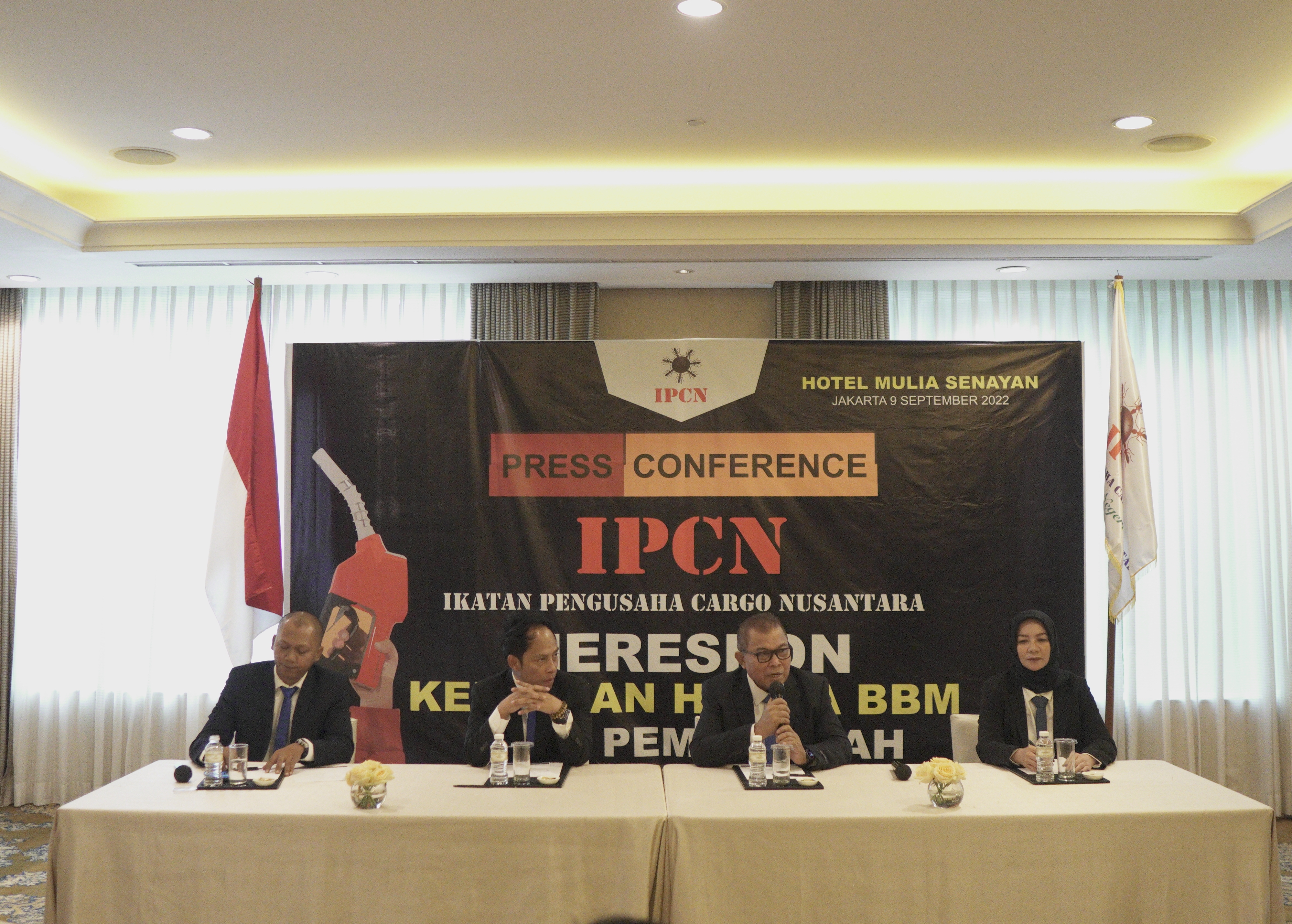 IPCN (Ikatan Pengusaha Cargo Nusantara) menyelenggarakan pers konferensi terkait respons kenaikan harga BBM di Jakarta, Jumat (9/9).