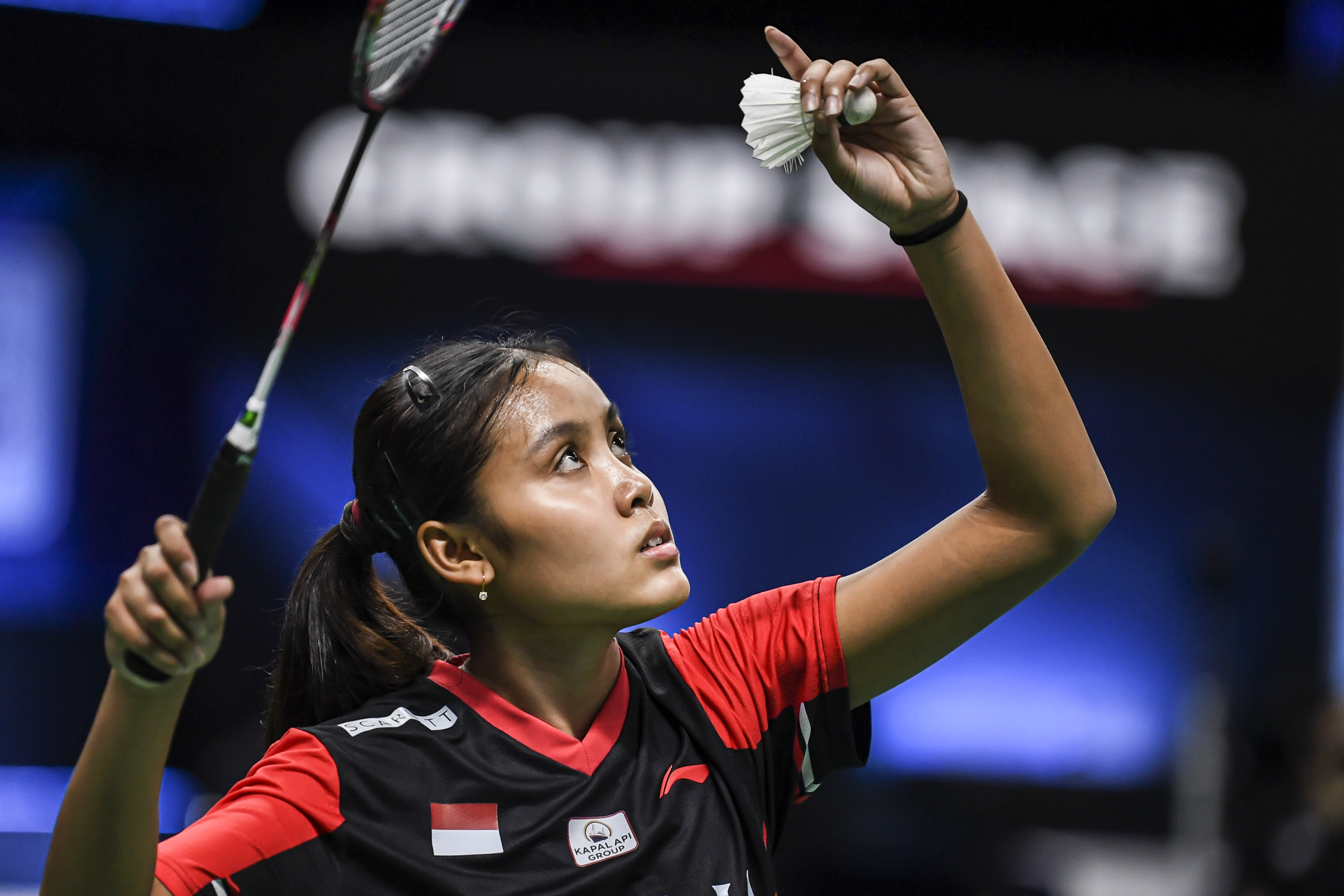 Pebulu tangkis Indonesia Bilqis Prasista saat berlaga.