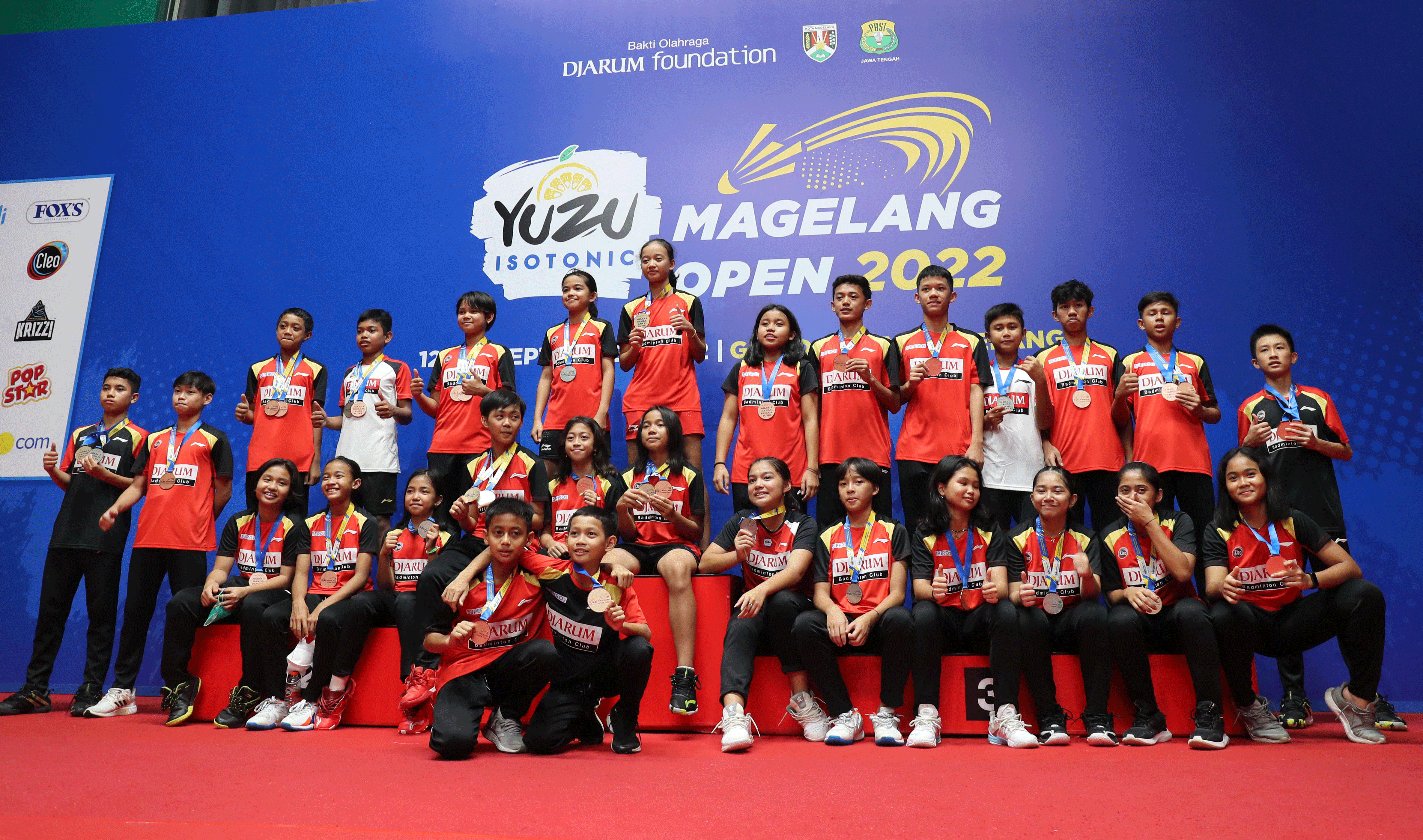 Pemain-pemain yang membela PB Djarum di ajang bulu tangkis YUZU Isotonic Magelang Open 2022