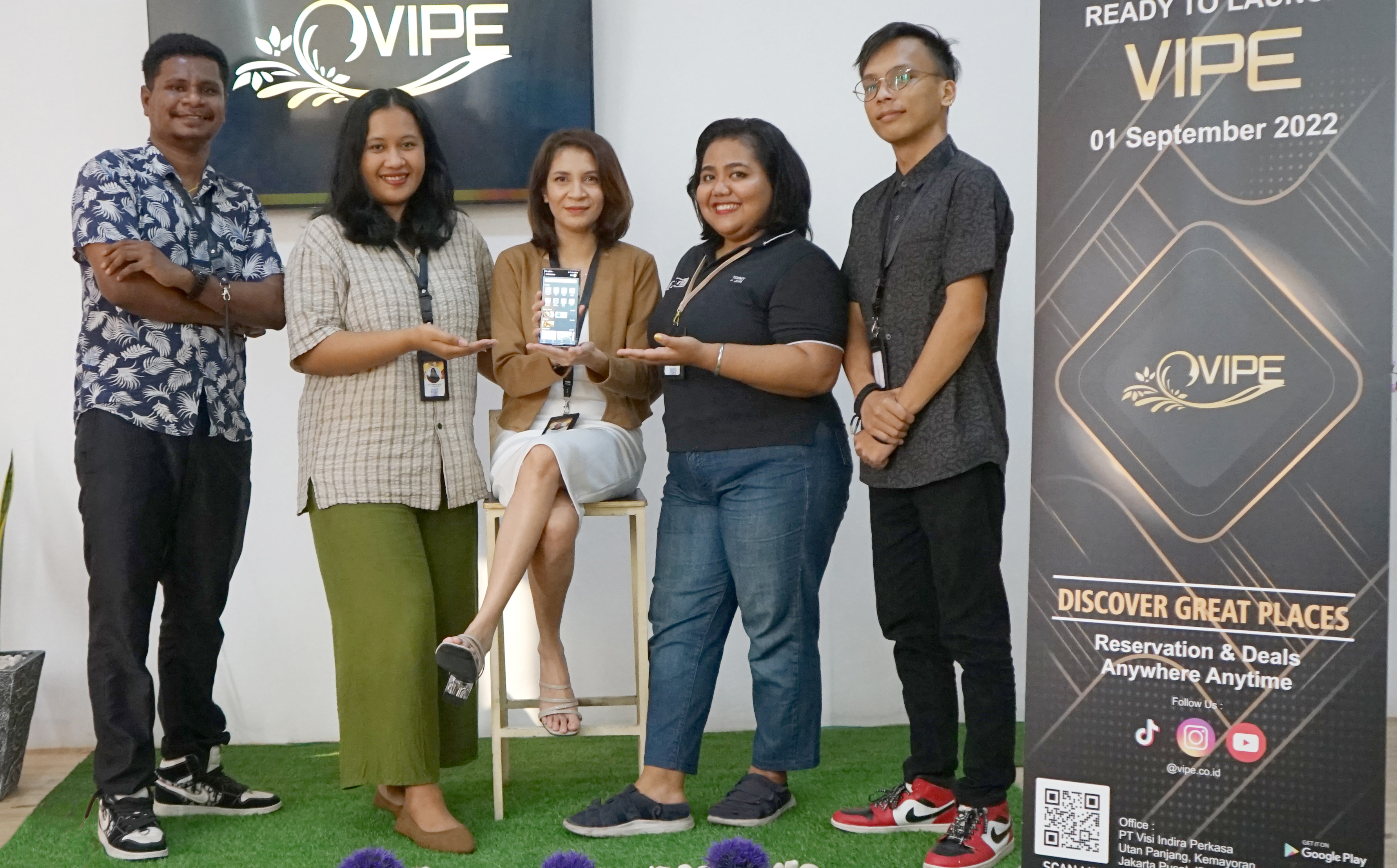 Peluncuran aplikasi VIPE di Milennium Centennial Center Tower, Jakarta Selatan, Kamis (1/9).