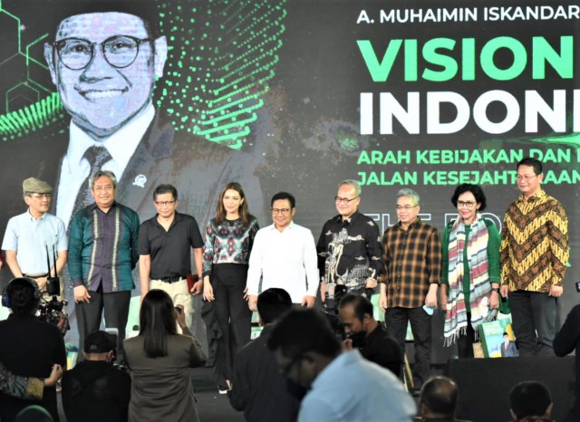Wakil Ketua DPR RI Abdul Muhaimin Iskandar dalam peluncuran buku ‘Visioning Indonesia’, di Dome Spark, Senayan, Jakarta, Rabu (7/9).