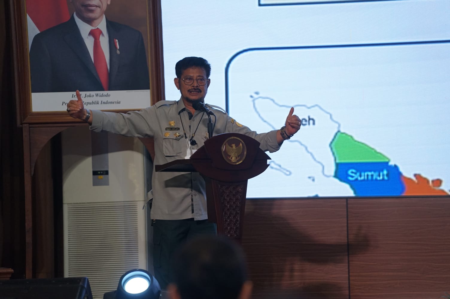 Menteri Pertanian Syahrul Yasin Limpo berbicara di Internasional Webinar on Food Security: Feed 10 Billion And Launching E20