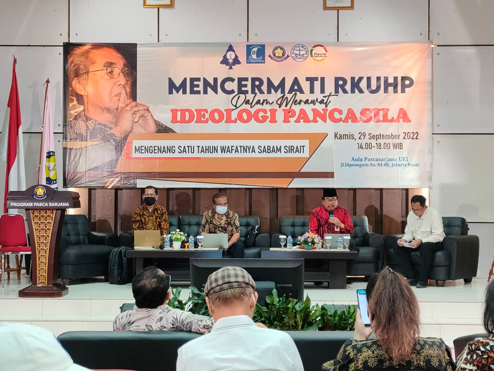  Seminar Mencermati RKUHP) dalam memahami Ideologi Pancasila di Universitas Kristen Indonesia, Jakarta, Kamis, (29/9).