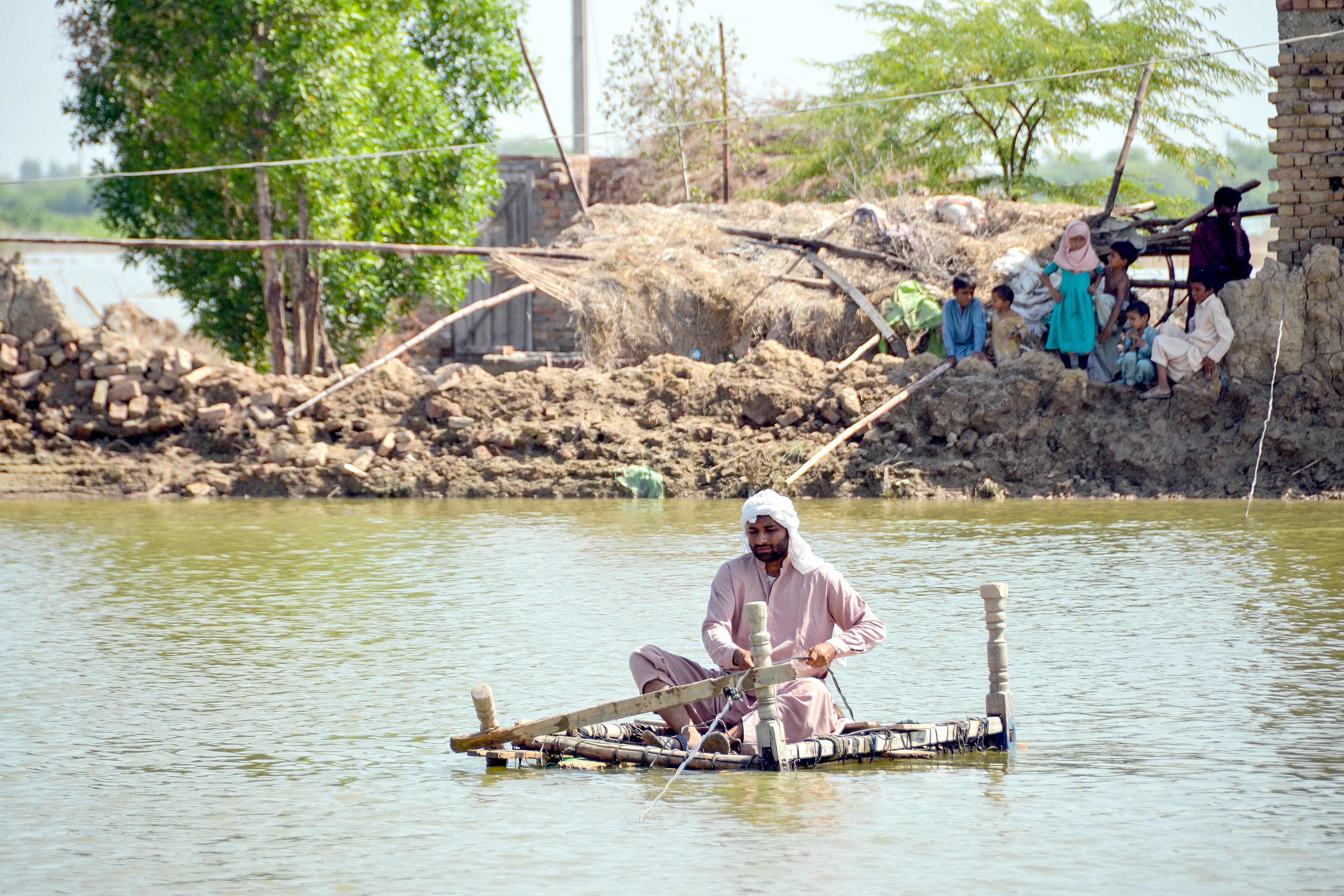 Banjir di Jaffarabad, Provinsi Balochistan, Pakistan, Jumat (23/9)