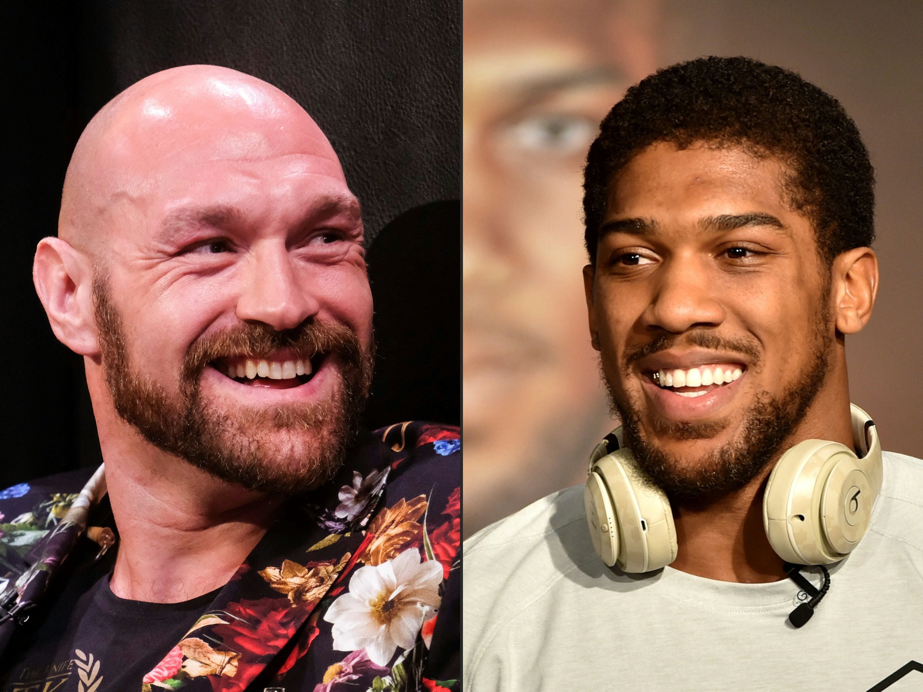 Foto kombinasi Tyson Fury (kiri) dan Anthony Joshua