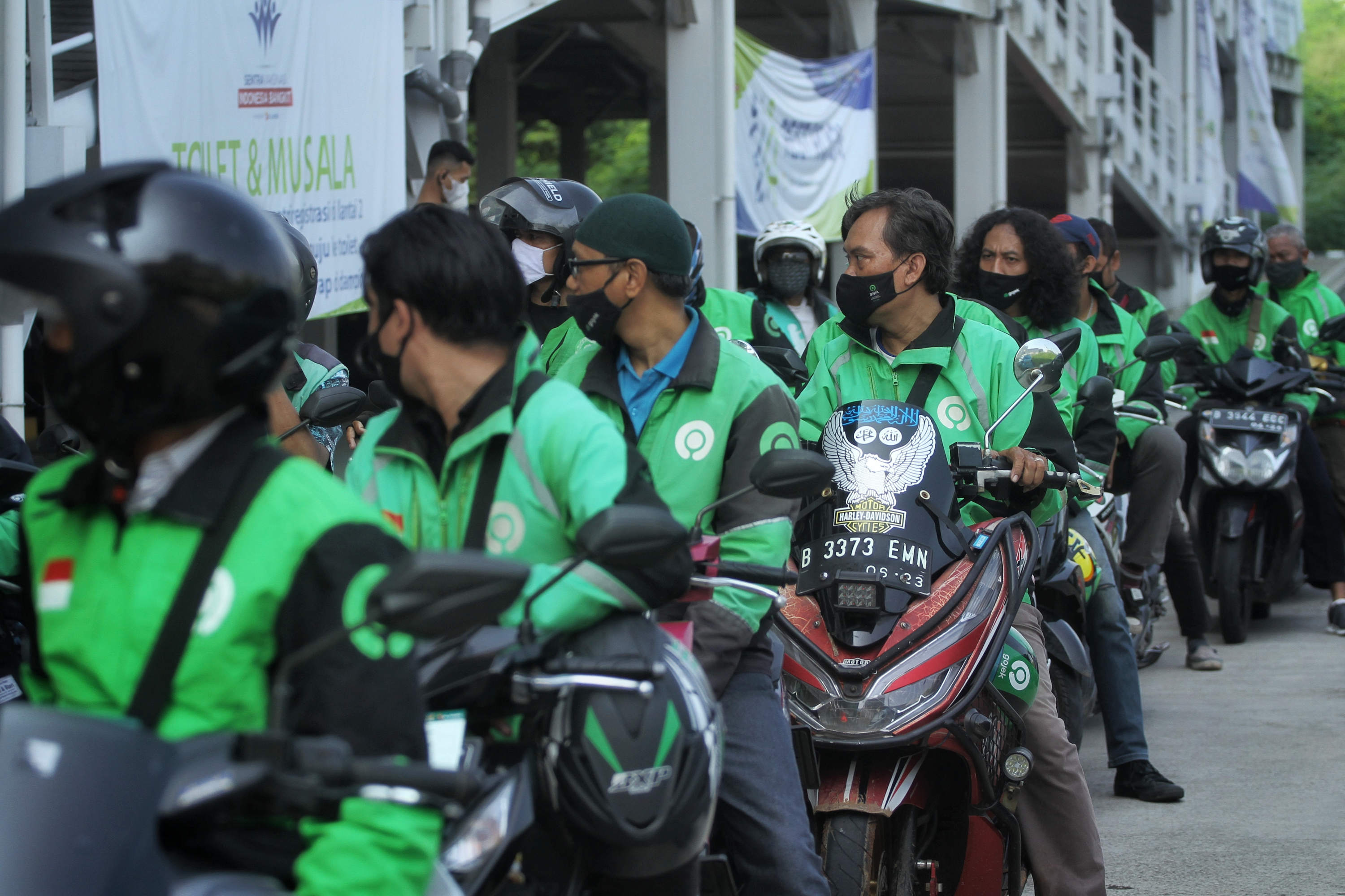 Potret sejumlah pengemudi ojol. 