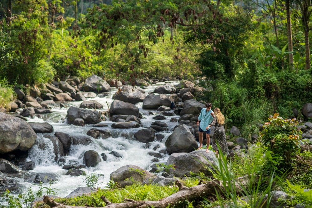 Suasana alam yang menenangkan di Wapa Sidemen, Bali.  