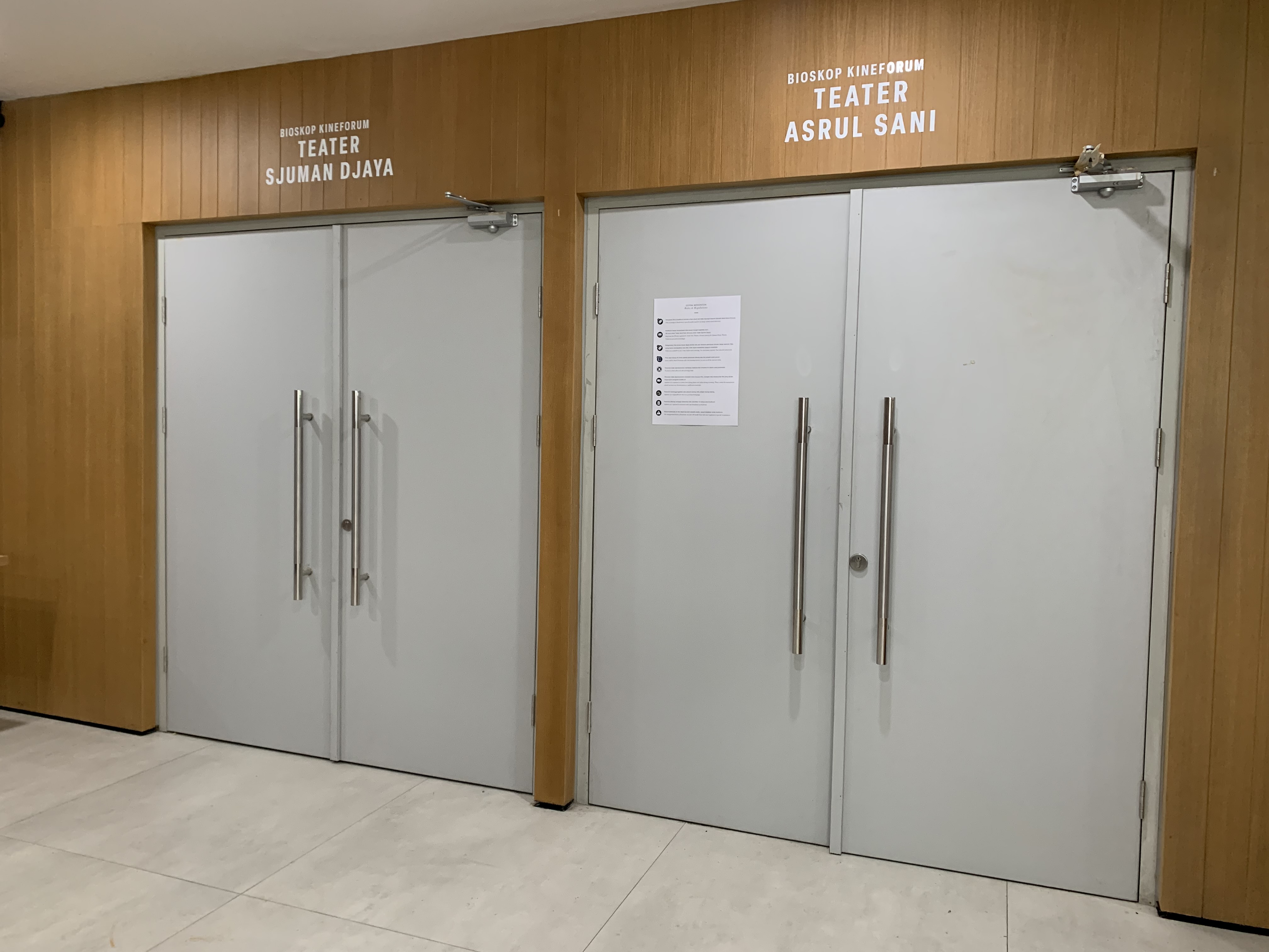 Ruang bioskop Kineforum, TIM, Jakarta, kini kembali dibuka. 