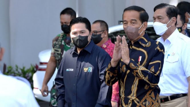 Presiden Joko Widodo dan Menteri BUMN Erick Thohir