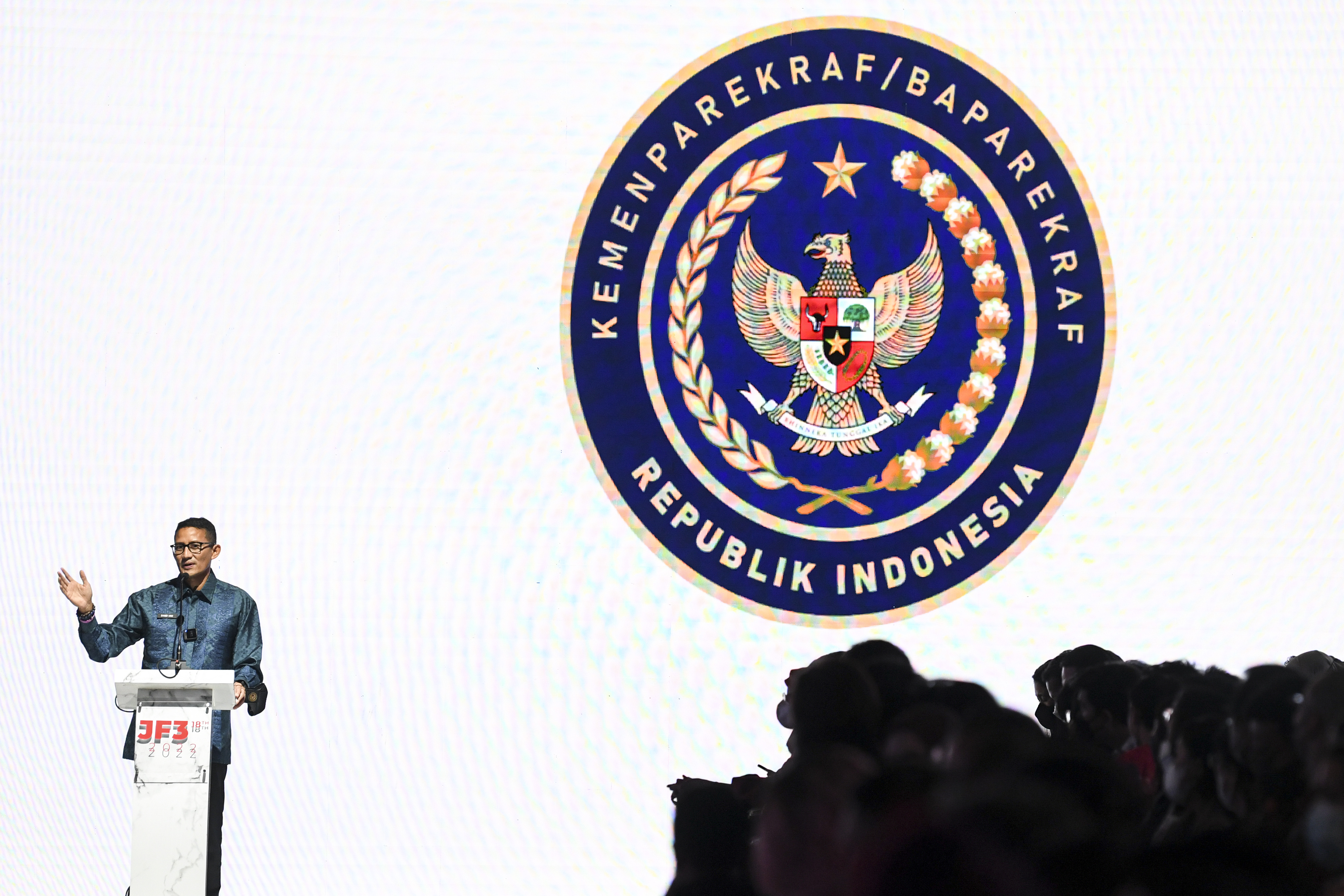 Menparekraf Sandiaga Salahuddin Uno saat menyampaikan sambutan.